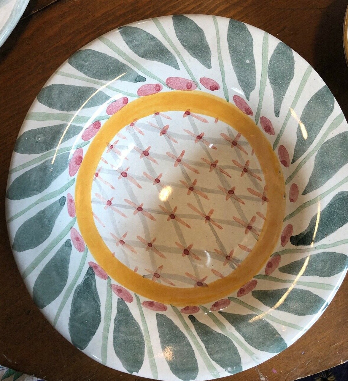 Vintage MACKENZIE CHILDS Rimmed Bowl TAYLOR BRIGHTON PAVILION 8"