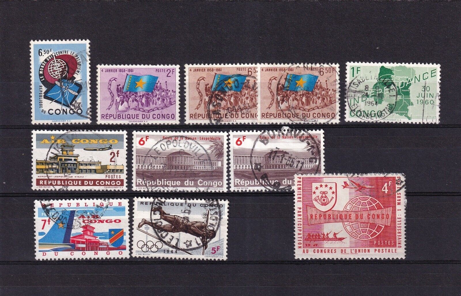 SA09c Congo 1961-1964 selection of used stamps