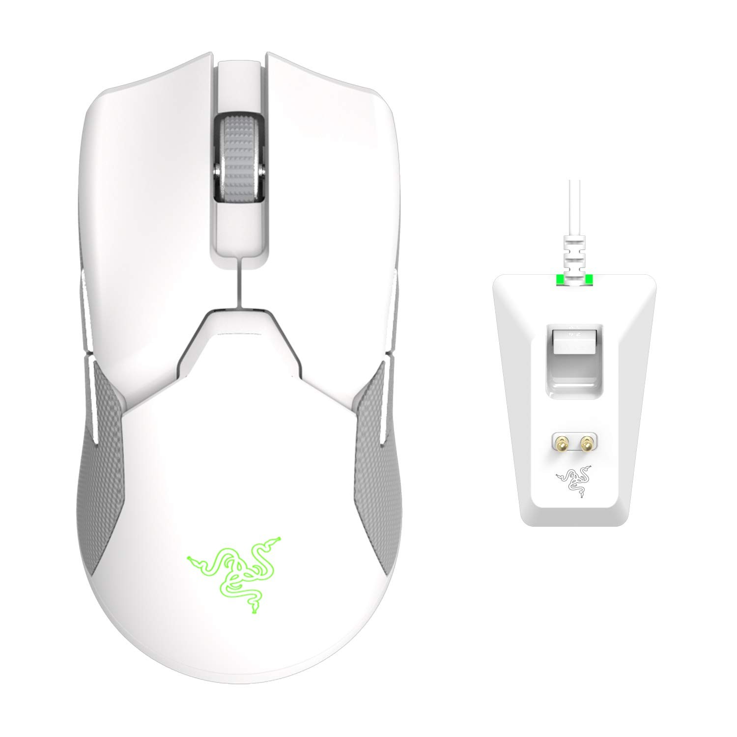 Wireless Gaming Mouse + Dock 20K DPI 74g 70Hr Battery Mercury White Razer Viper