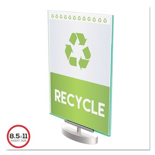deflecto Superior Image Swivel Sign Holder w/Green Edge, 8.5 x 11 Insert, 2/Pack