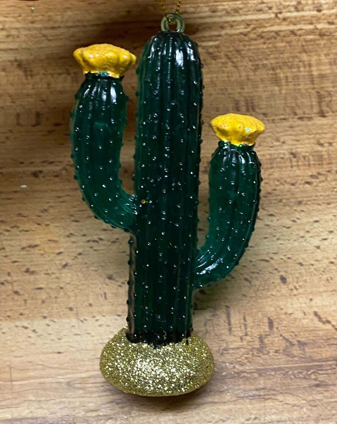 Lucite Acrylic CACTUS Tree Southwest Christmas Ornament NOS 4 1/4"