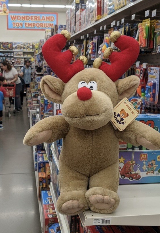 Vintage Reindeer Plush Stuffed Animal Red Nose Antlers Christmas | Soft