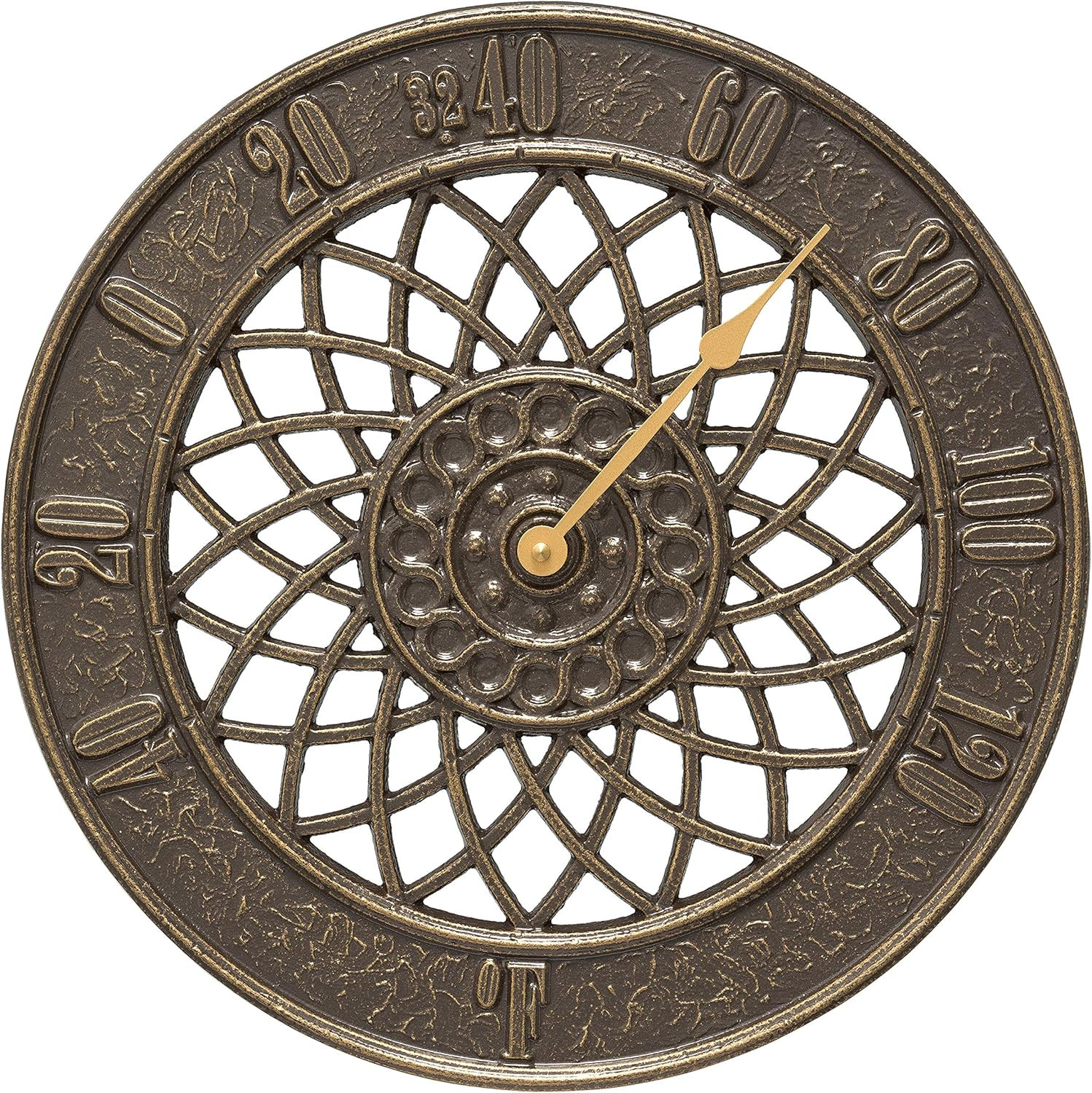 02003 Spiral Indoor Outdoor Wall Thermometer, French Bronze, 14"