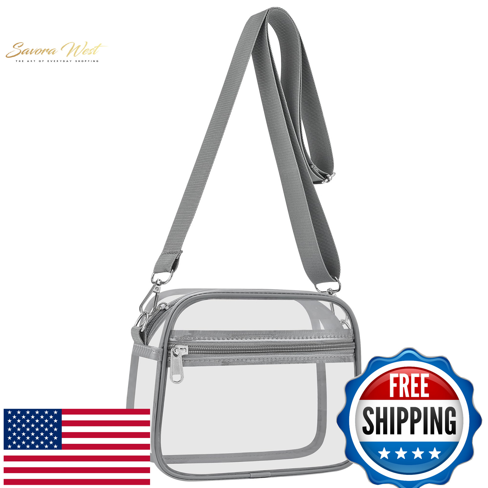 USPECLARE Clear Stadium Crossbody Bag Transparent Purse Concert Festival
