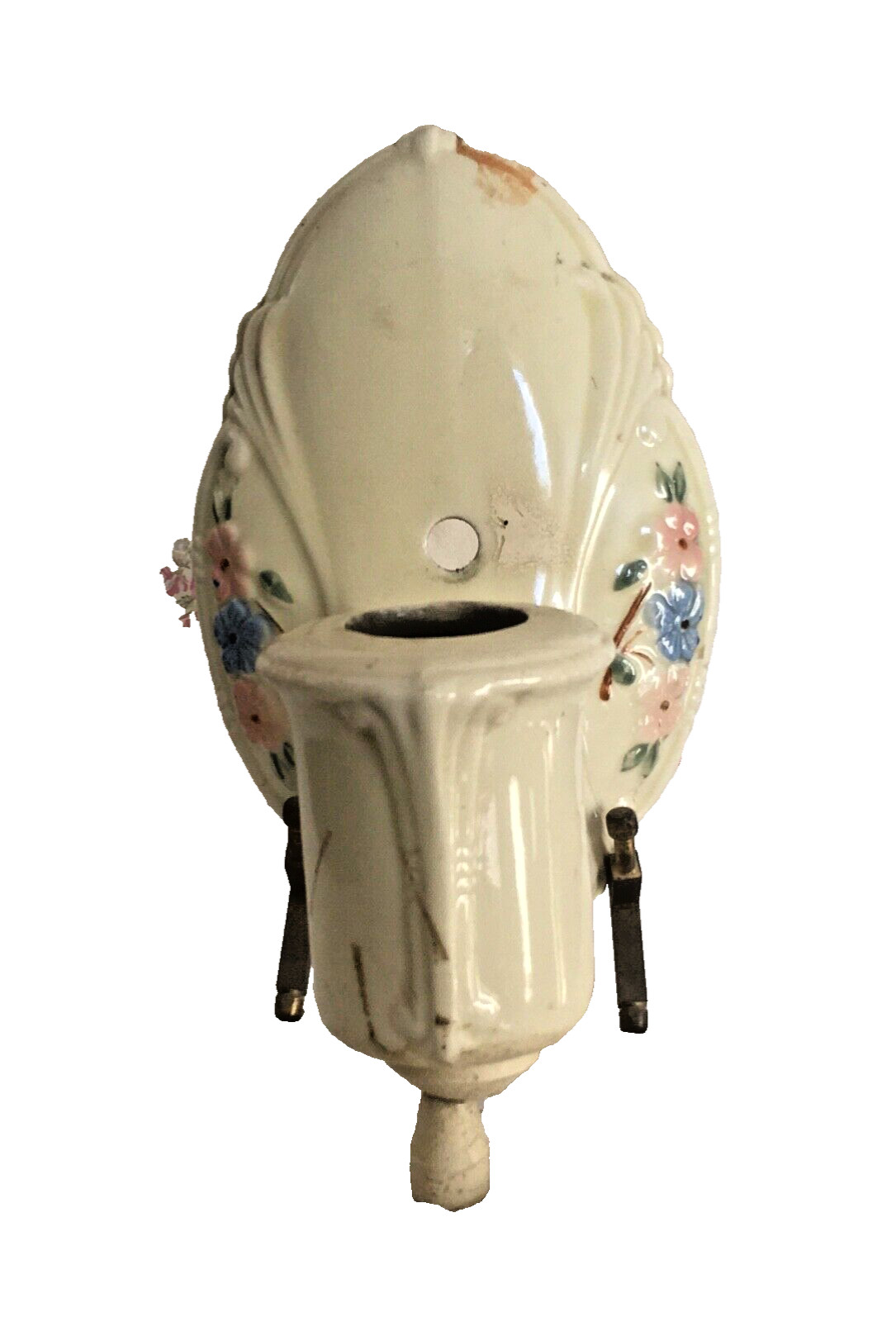 Antique Porcelain Floral Wall Ceiling Double Socket Light Fixture