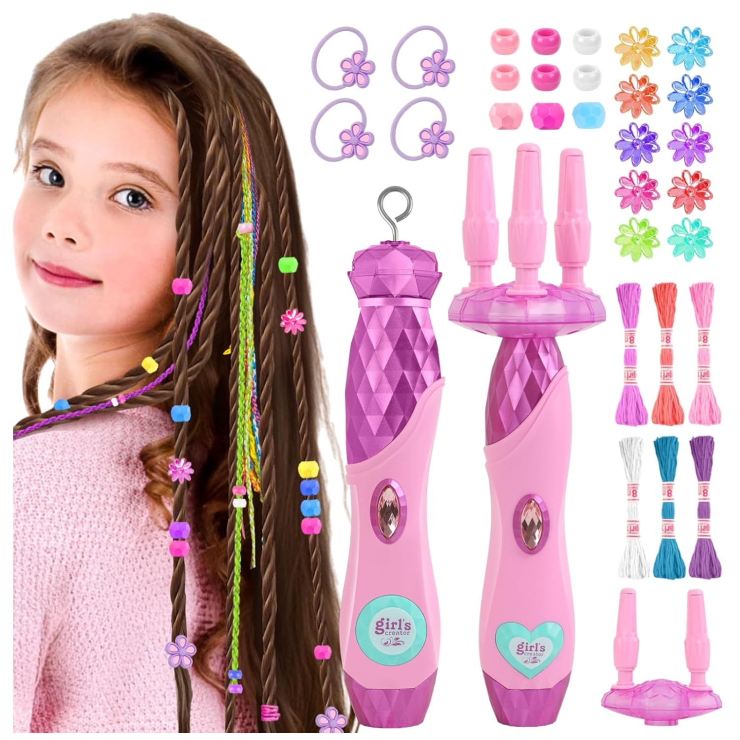 Fun & Safe Hair Styling Tool for Kids - Automatic Braiding Machine & Accessories