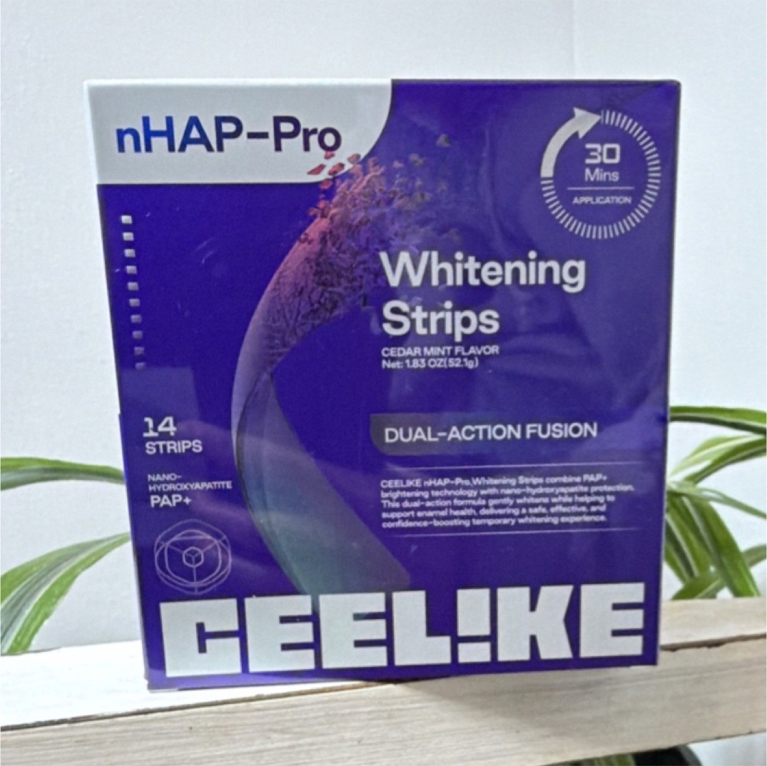 CEELIKE nHAP-Pro Whitening Strips Cedar Mint Enamel Safe 14 Strips