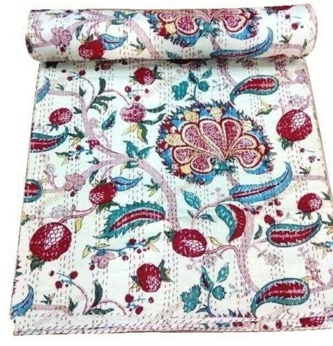 Pure Cotton Bedspread Kantha Cover Vintage Wall Hanging Duvet Cover Home Decor