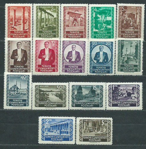 Turkey - Mail 1952 Yvert 1144/59 * Mh