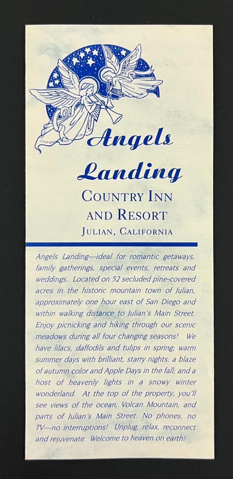 2000 Julian California Angels Landing Country Inn Resort Vintage Travel Brochure