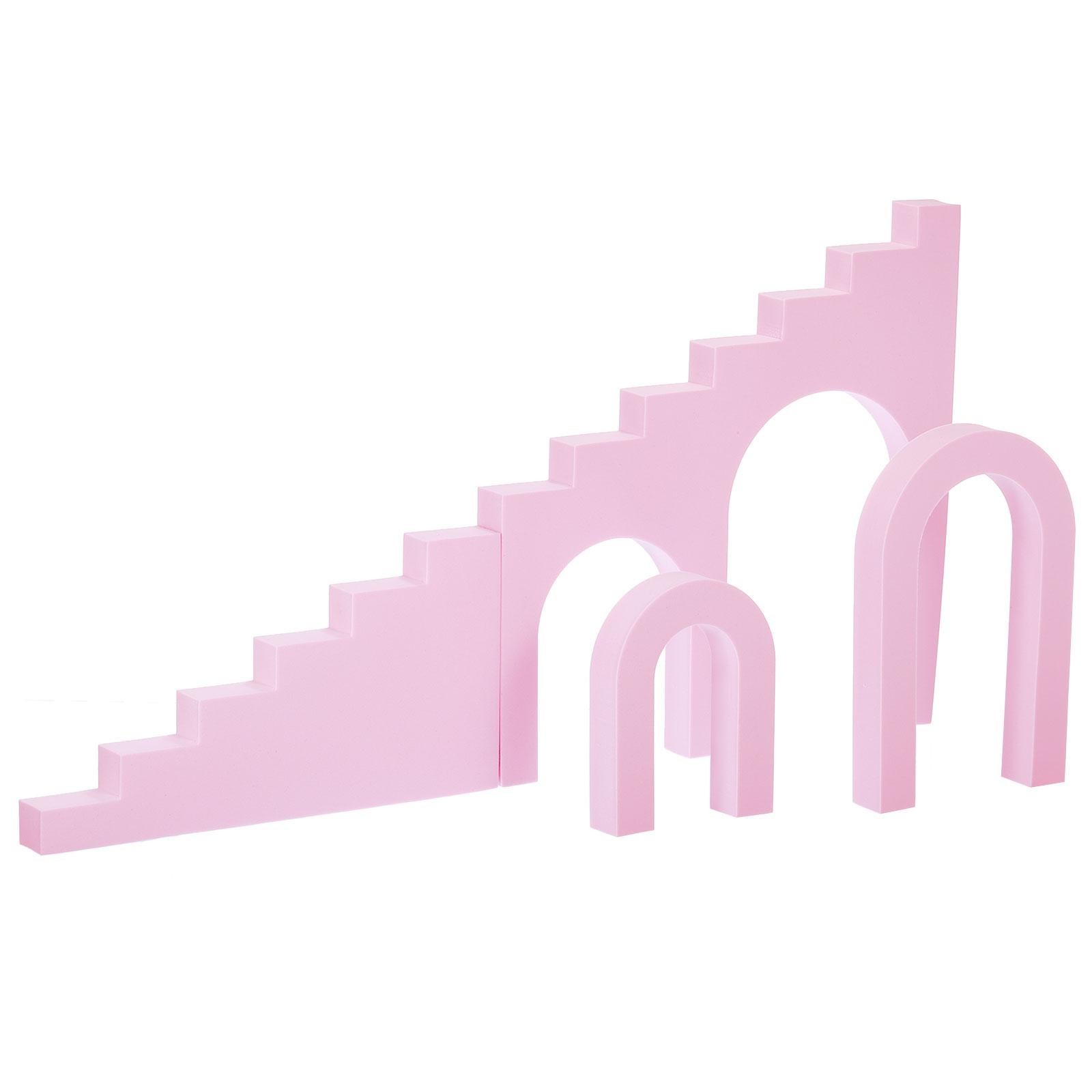 Pink Geometric Cube Combination Photo Background Scenography Set