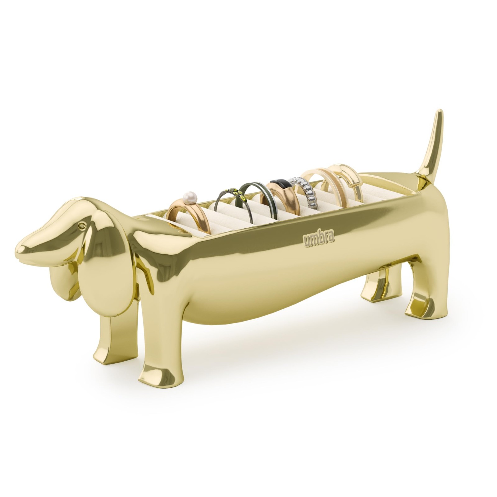 Umbra Dachsie Ring Holder - Gift for Weiner Dog Dachshund Doxie Lover - Gold 