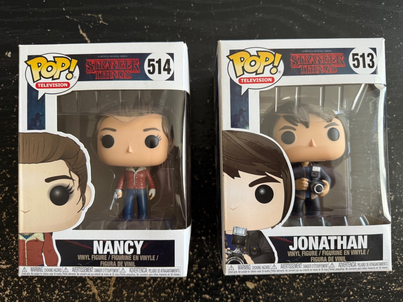 Funko Pop Nancy Wheeler (514) & Jonathan Byers (513) - Vaulted/Retired
