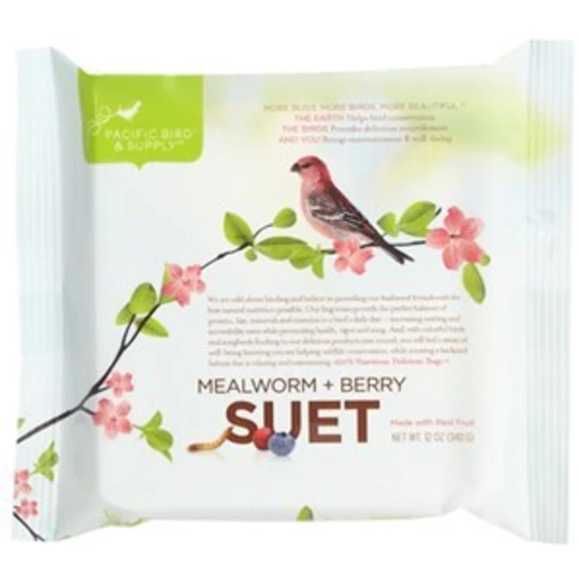 Pacific Bird & Supply Suet Mealworm Berry Cake 12 Oz