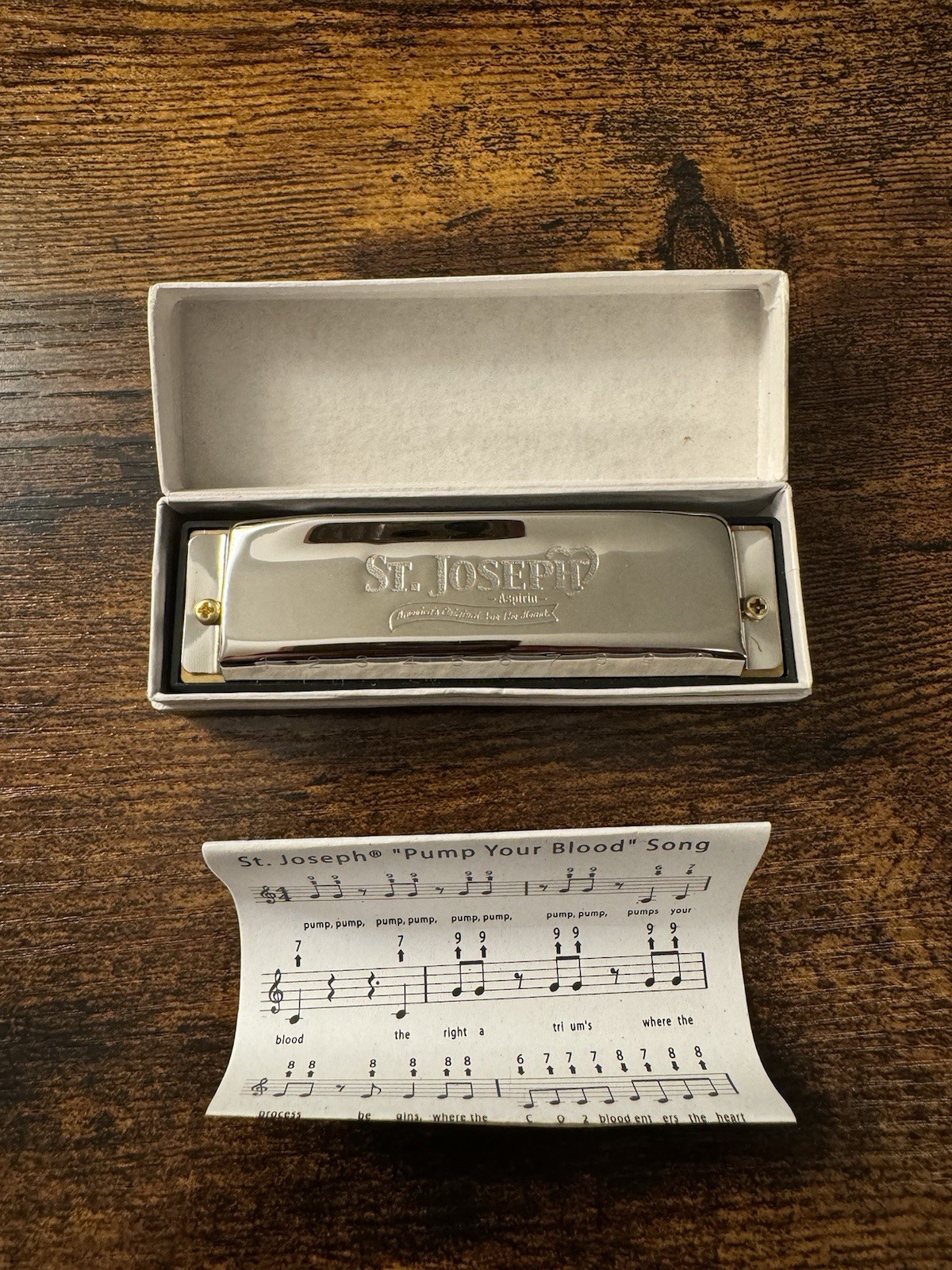 Vintage St. Joseph Aspirin Hohner Advertising Harmonica