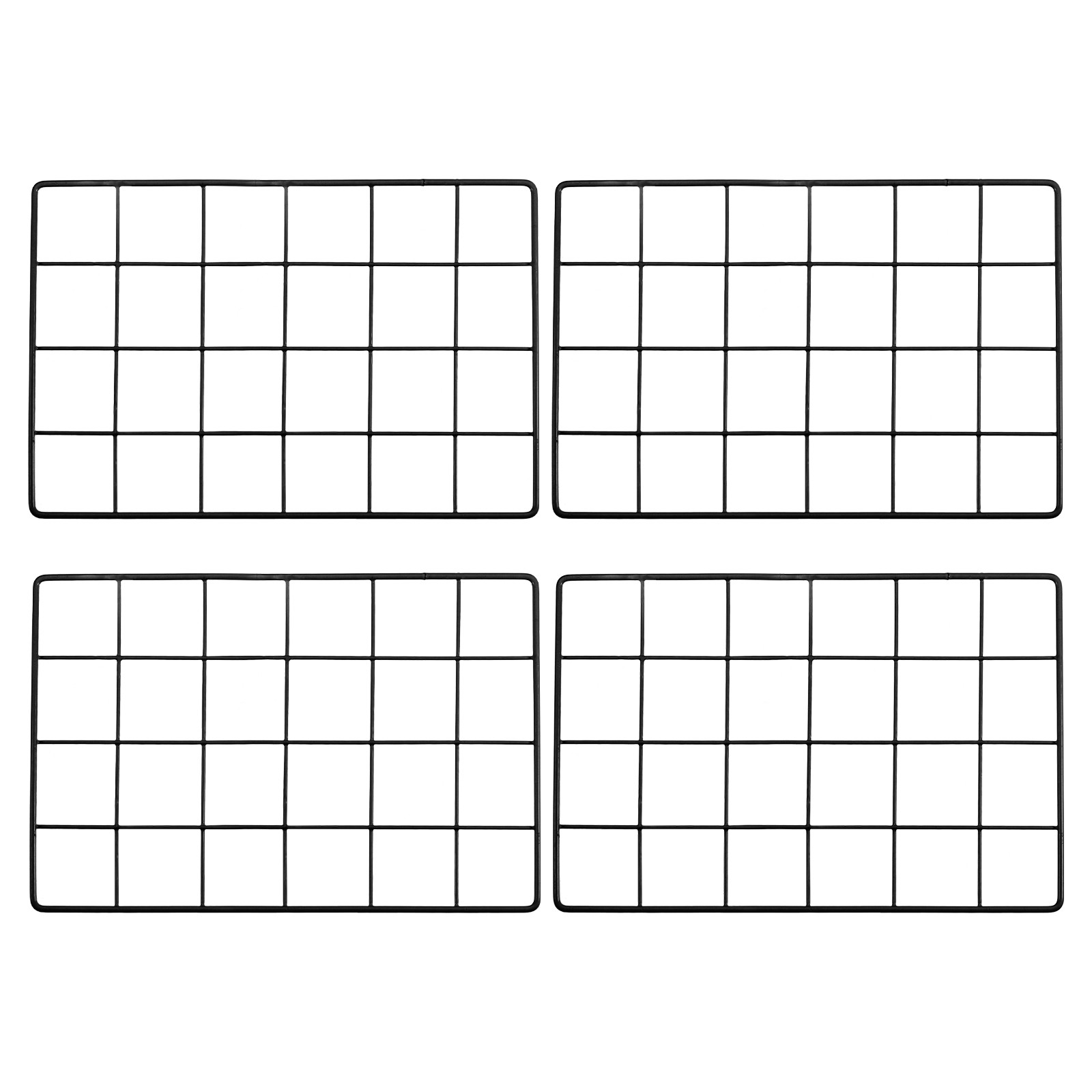 12x8" Wire Grid Panel, 4 Pcs Iron Decorative Wall Grid, Black