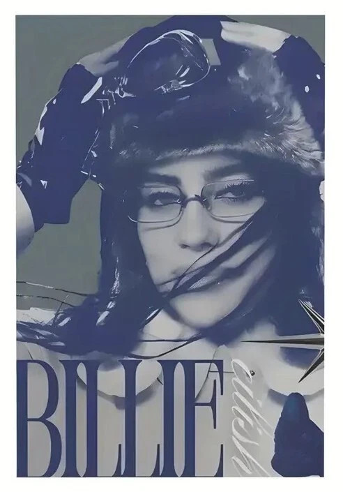 Retro Billie Eilish Music Poster, Vintage Pop Art Wall Decor, Music Star Poster