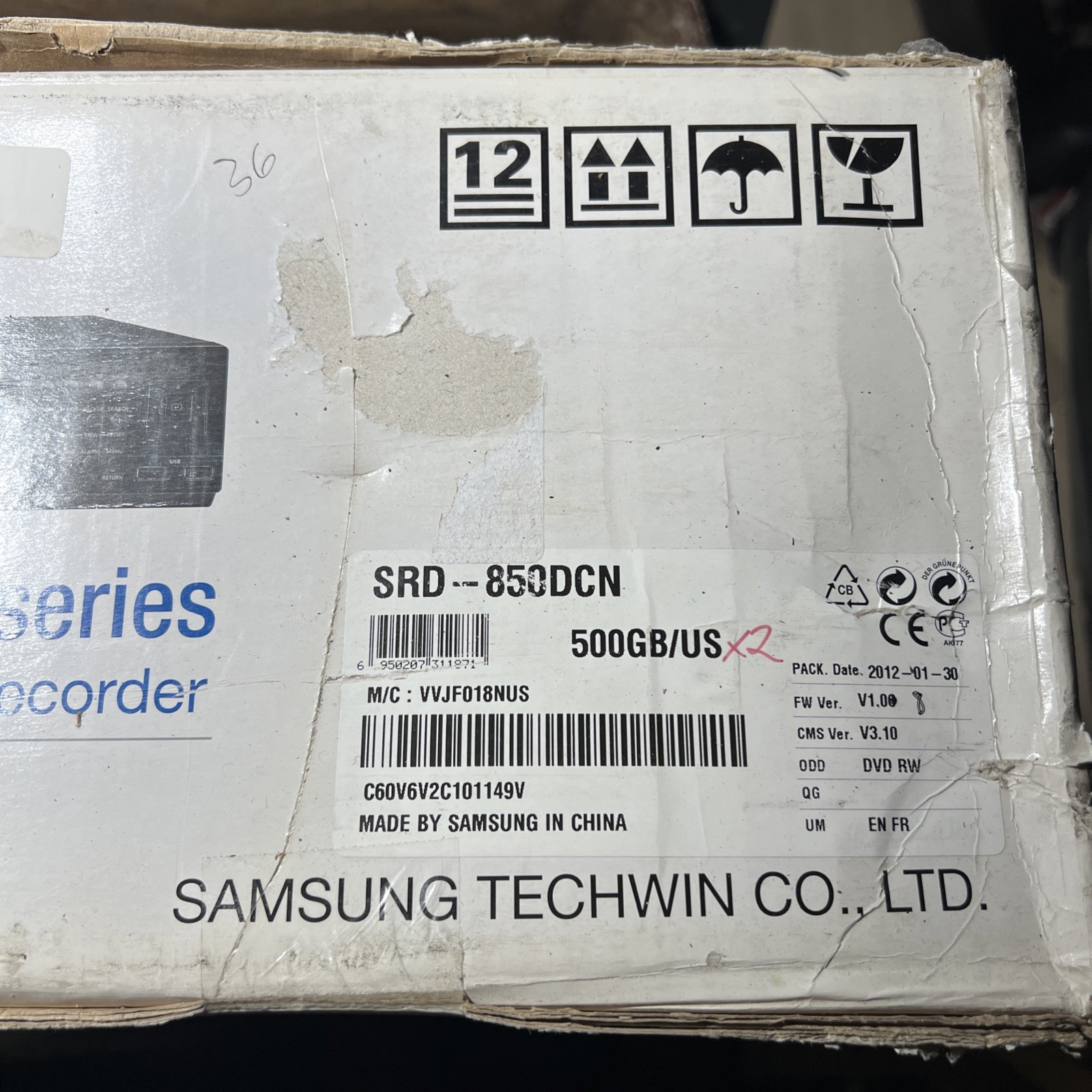 Samsung Techwin SRD-850DC 8-Channel Real-Time Digital Video Recorder (500 GB)