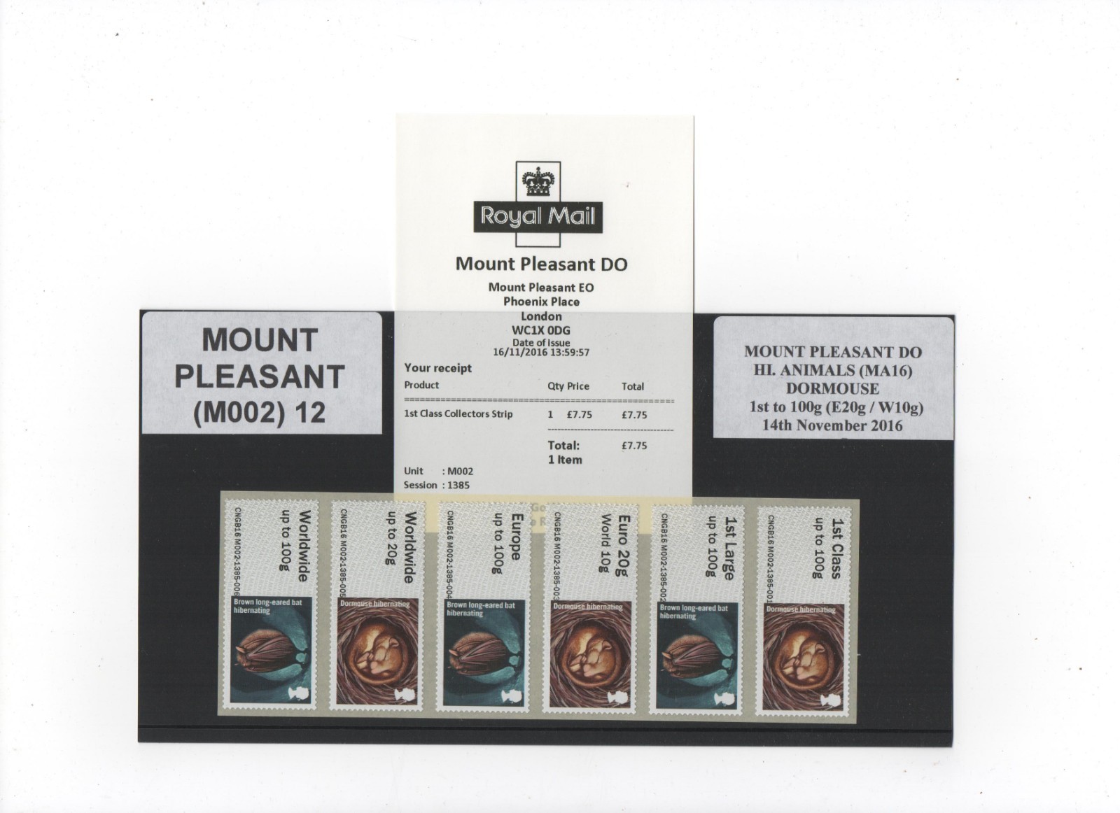 POST GO MPLEASANT EO/DO M002 HIBERNATING ANIMALS DORMOUSE COL STRIP 6 to 100g/DV