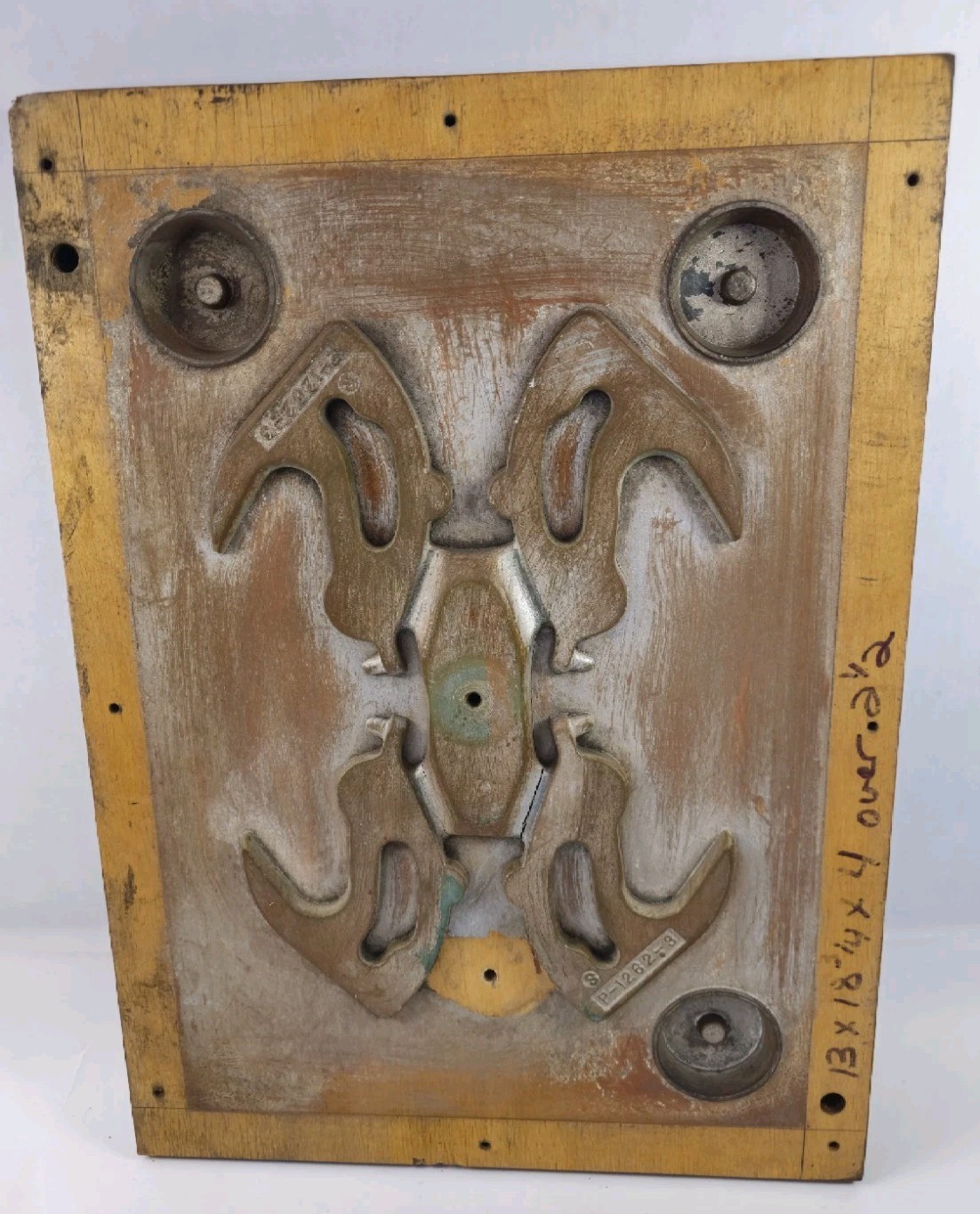 Vintage Foundry Factory Mold Form Wood Sculpture Industrial Steampunk Decoration