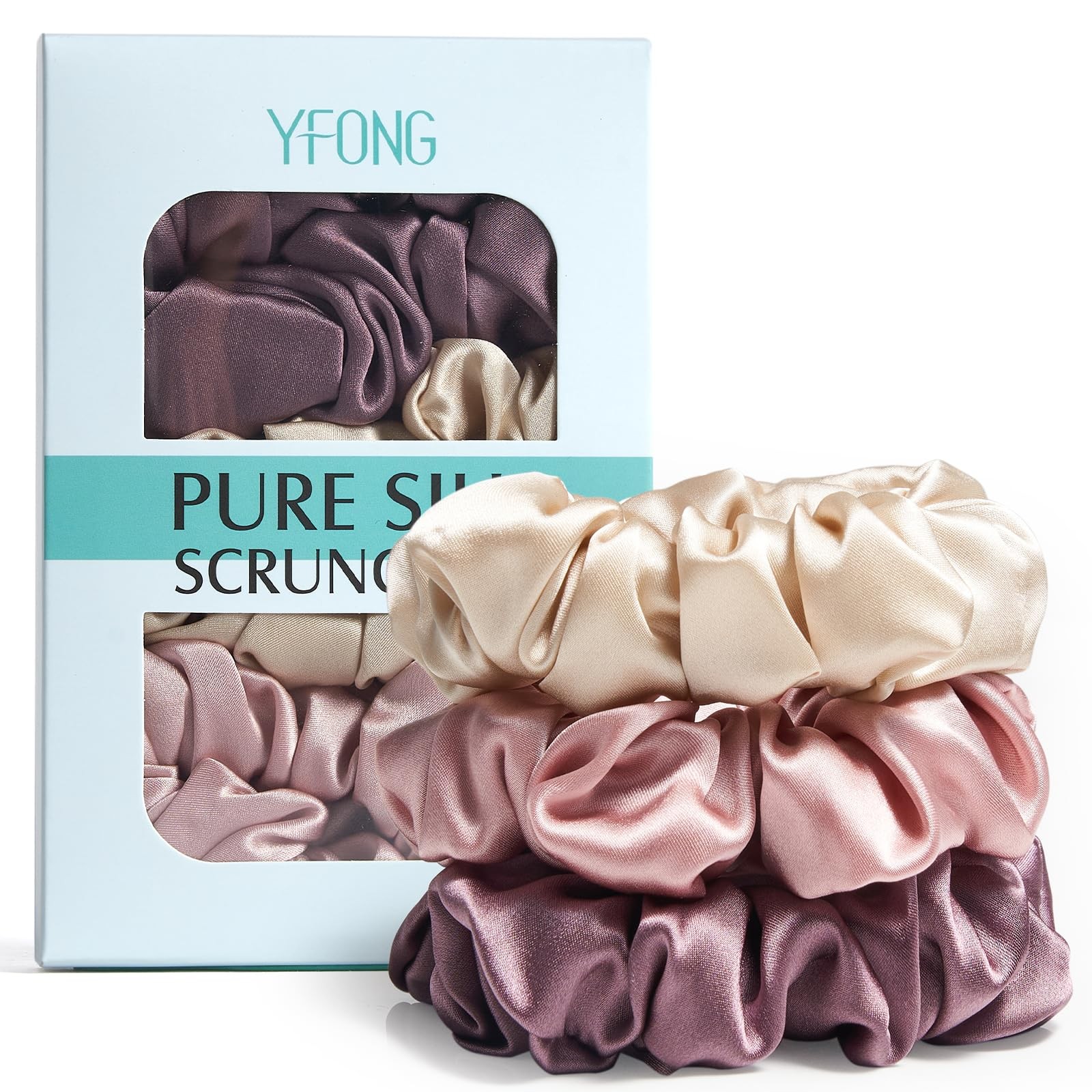 YFONG 3 PCS 100% 1 Count (Pack of 3), 3PCS(Pink, Champagne, Plum Purple) 