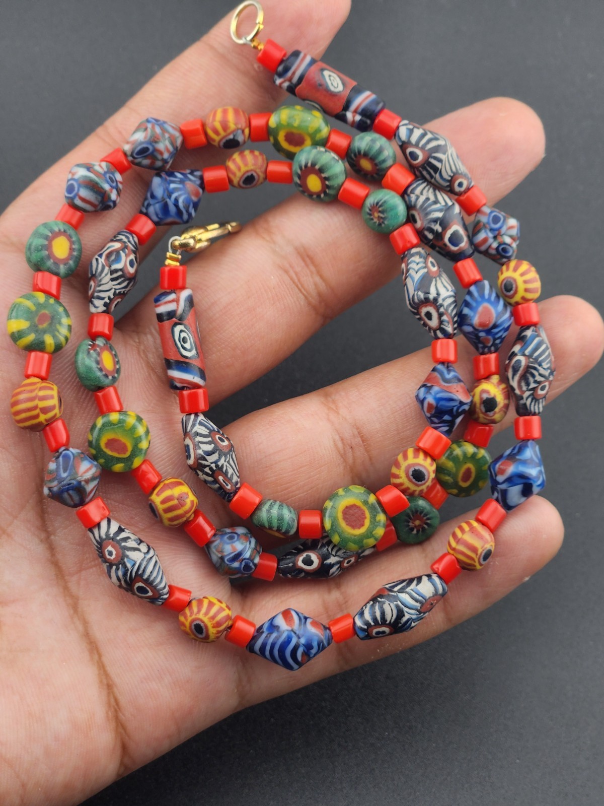 beautiful Venetian antique african glass beads old roman Beads neacklace