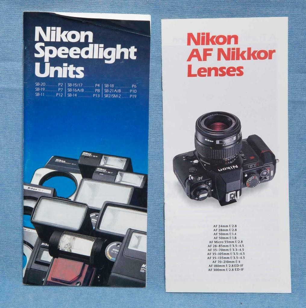 Nikon AF Nikkor Lens & Speedlight Flash Brochure Lot 