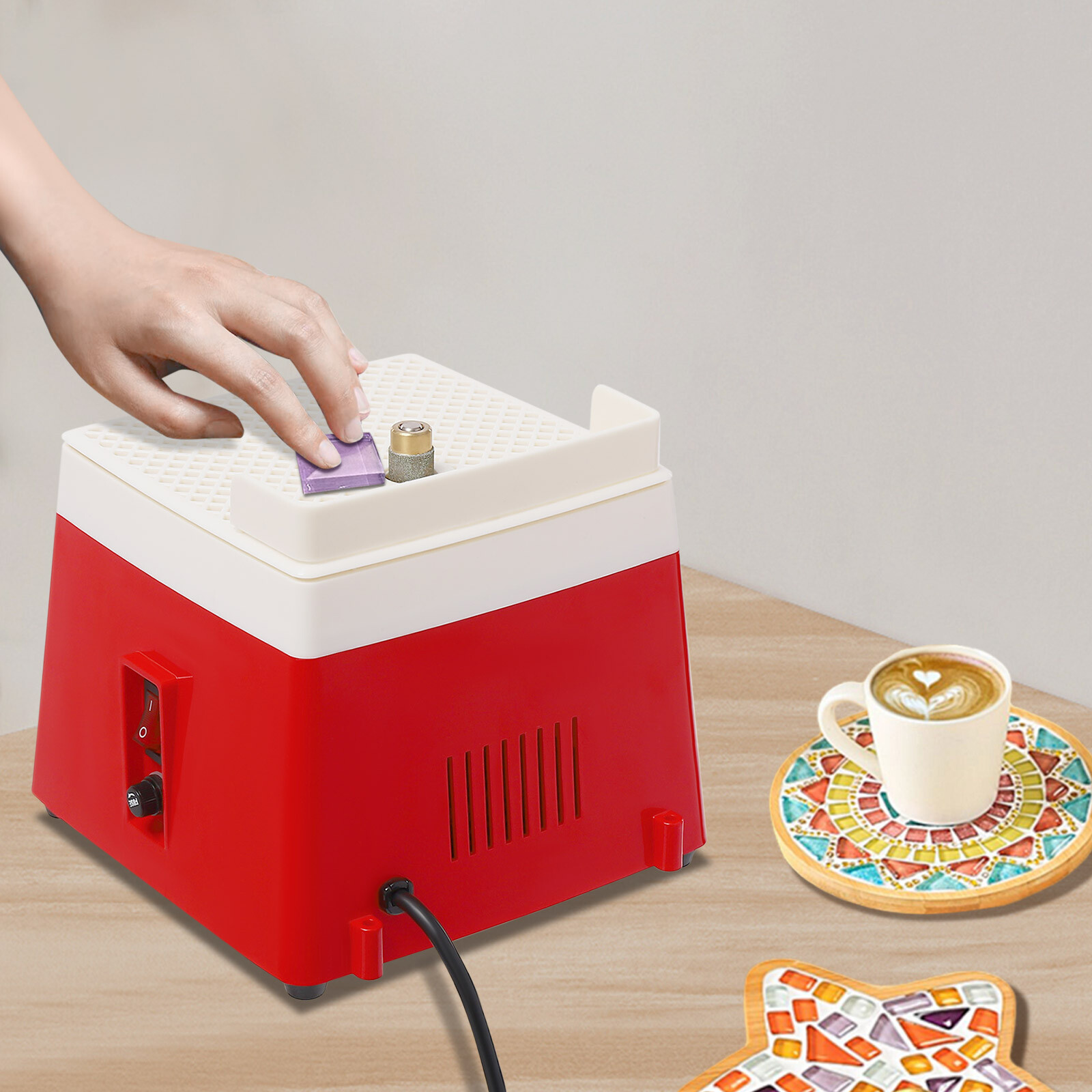 Tabletop Stained Glass Grinder 110V Electric Mini Grinder Glass Ceramic Grinding