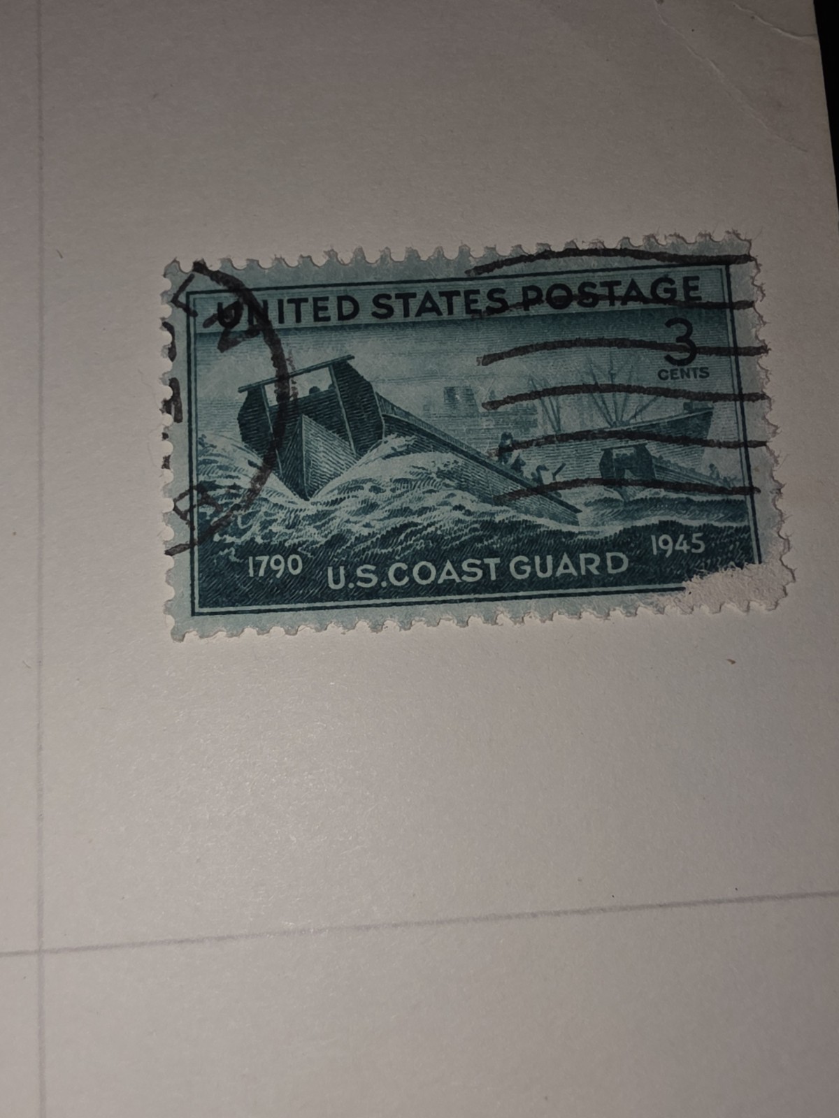 Vintage US Coast Guard 3c Stamp Used - #F1191
