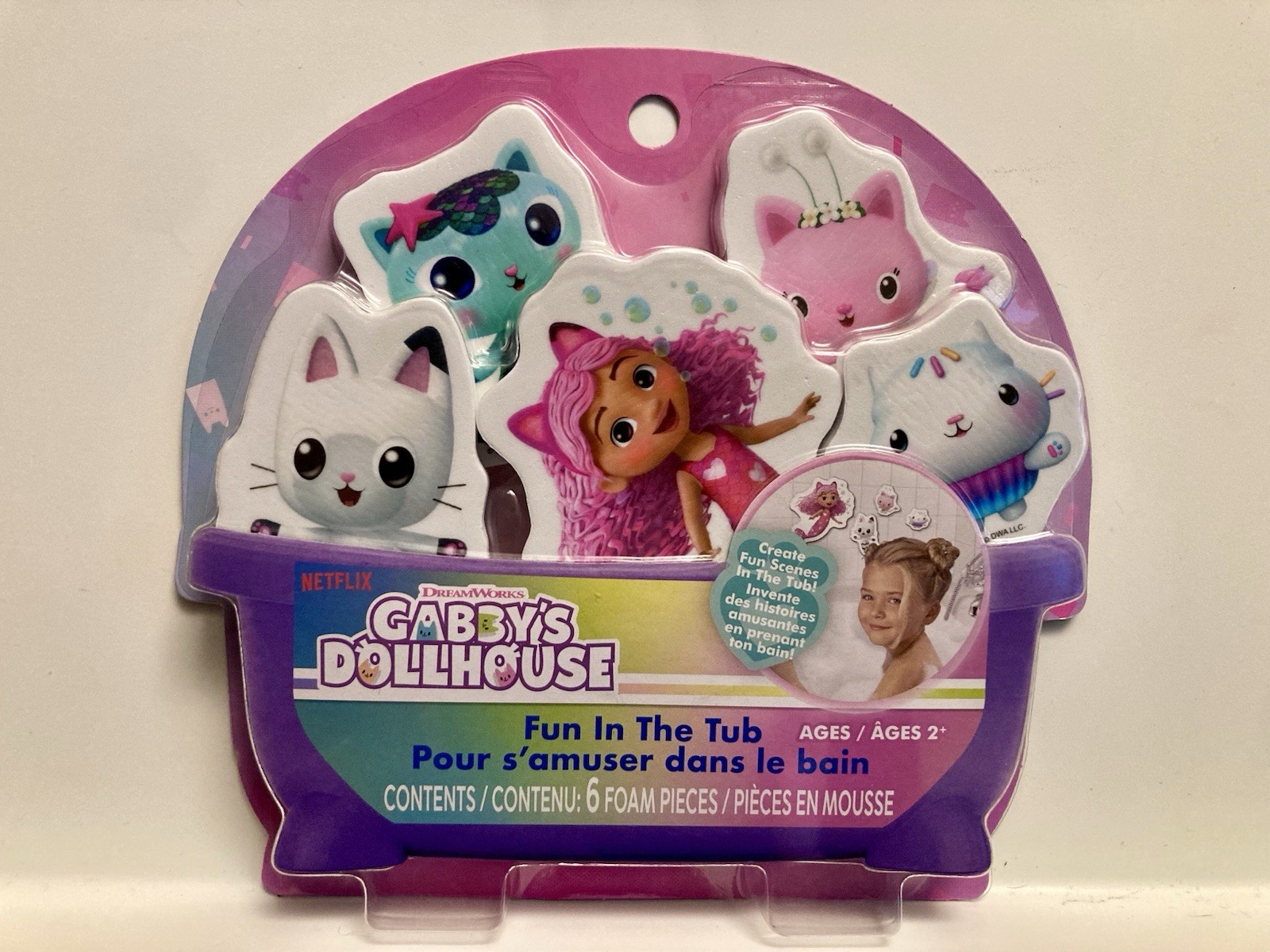 Gabby’s Dollhouse Fun in the Tub Foam Bath Toys 6pc Set Ages 2+ NEW