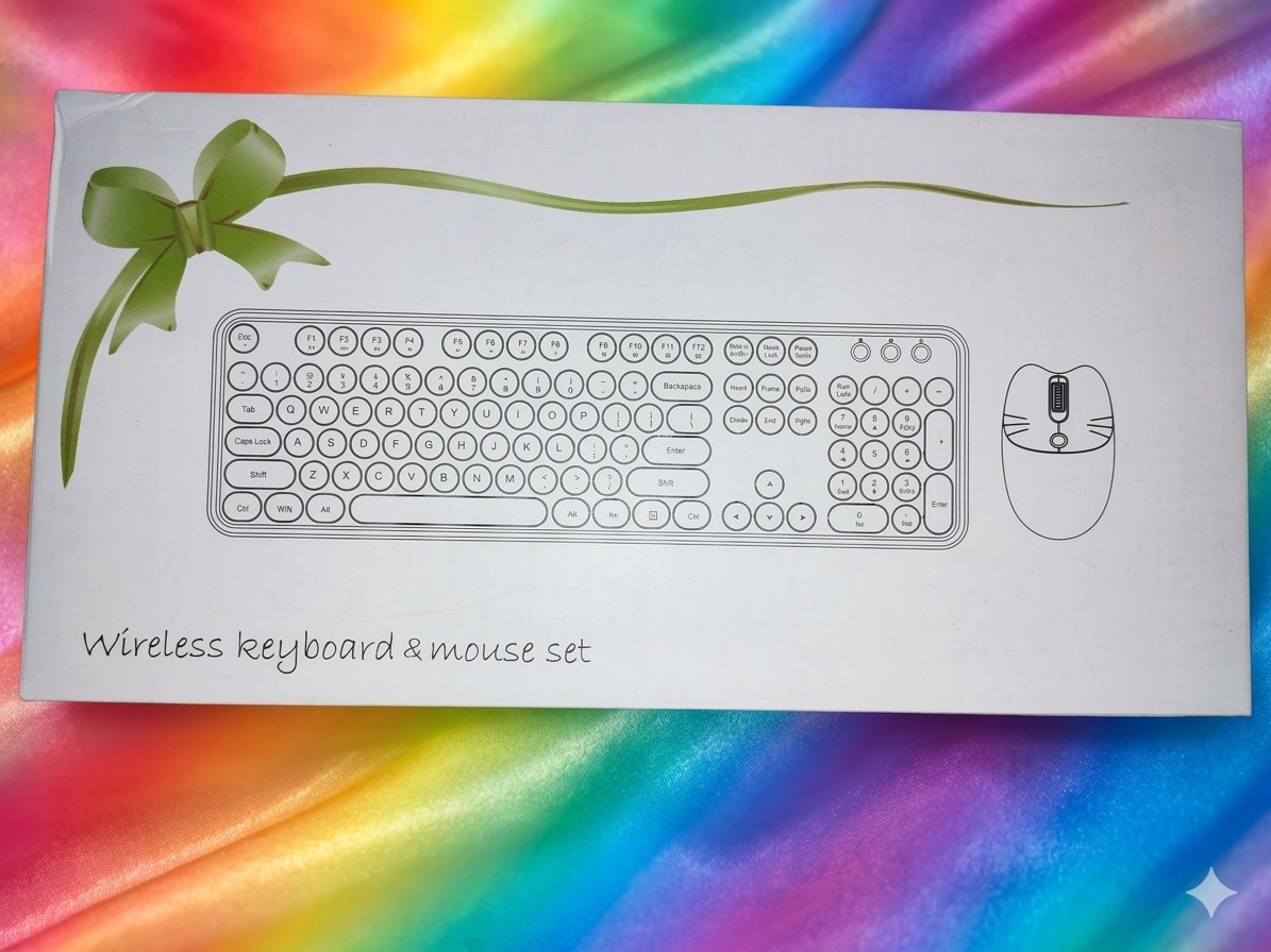 Wirless Key Board And Mouse Combo Rainbow Color
