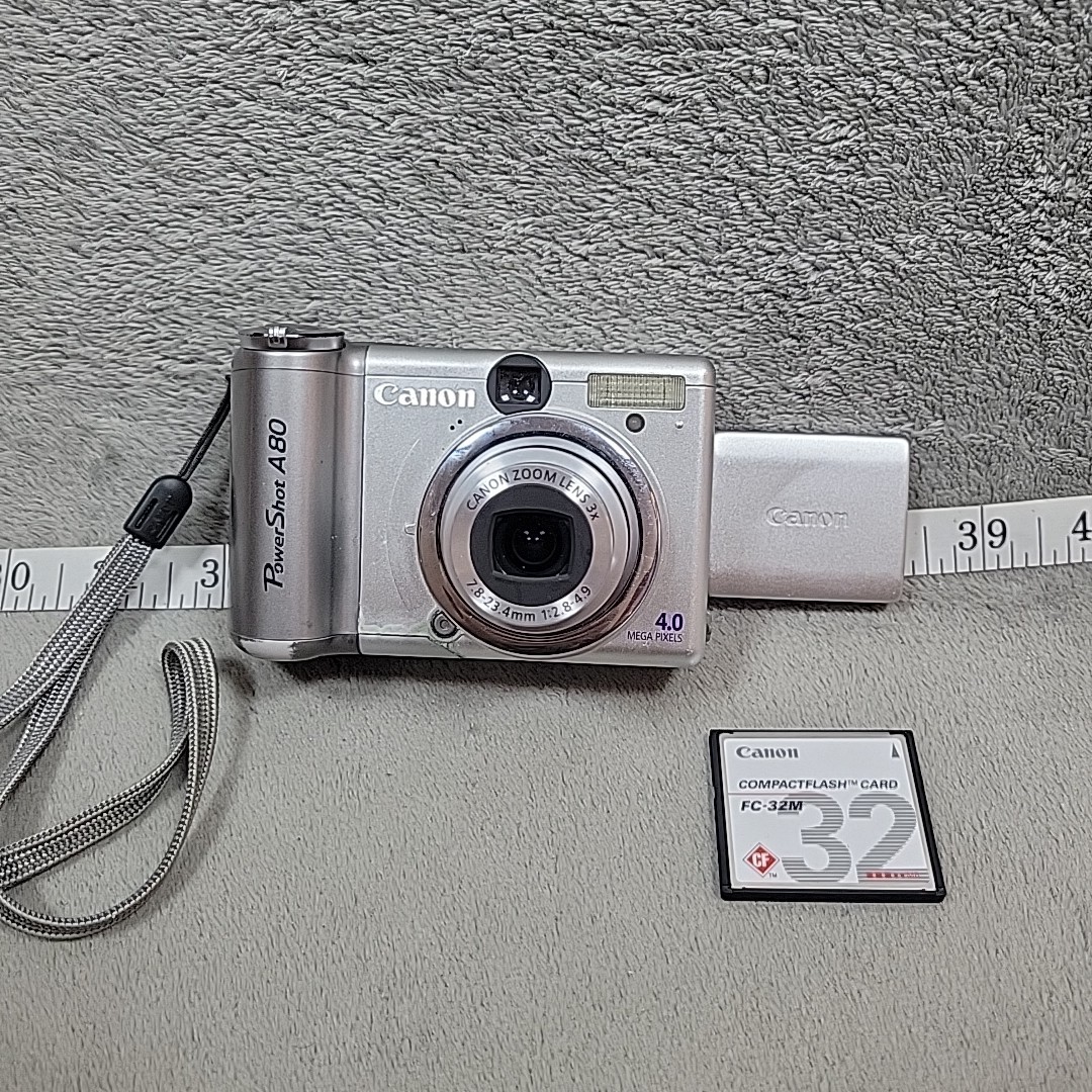 Canon PowerShot A80 4MP Camera FOR PARTS LCD Issue + 32MB CF Card