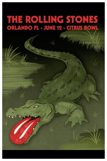 The Rolling Stones Orlando FL June 12 Citrus Bowl Concert 12x8in Metal Sign