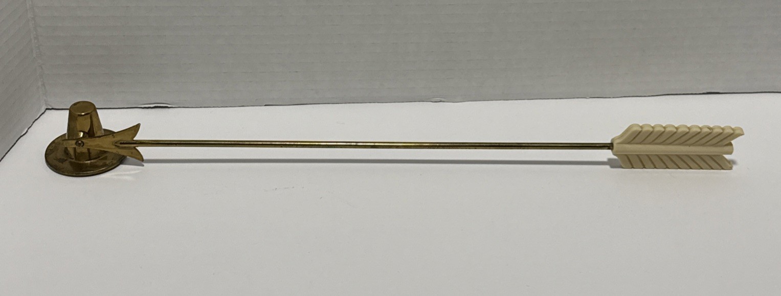 Vintage Brass & Bakelite Chase Arrow Pilgrim Hat Candle Snuffer