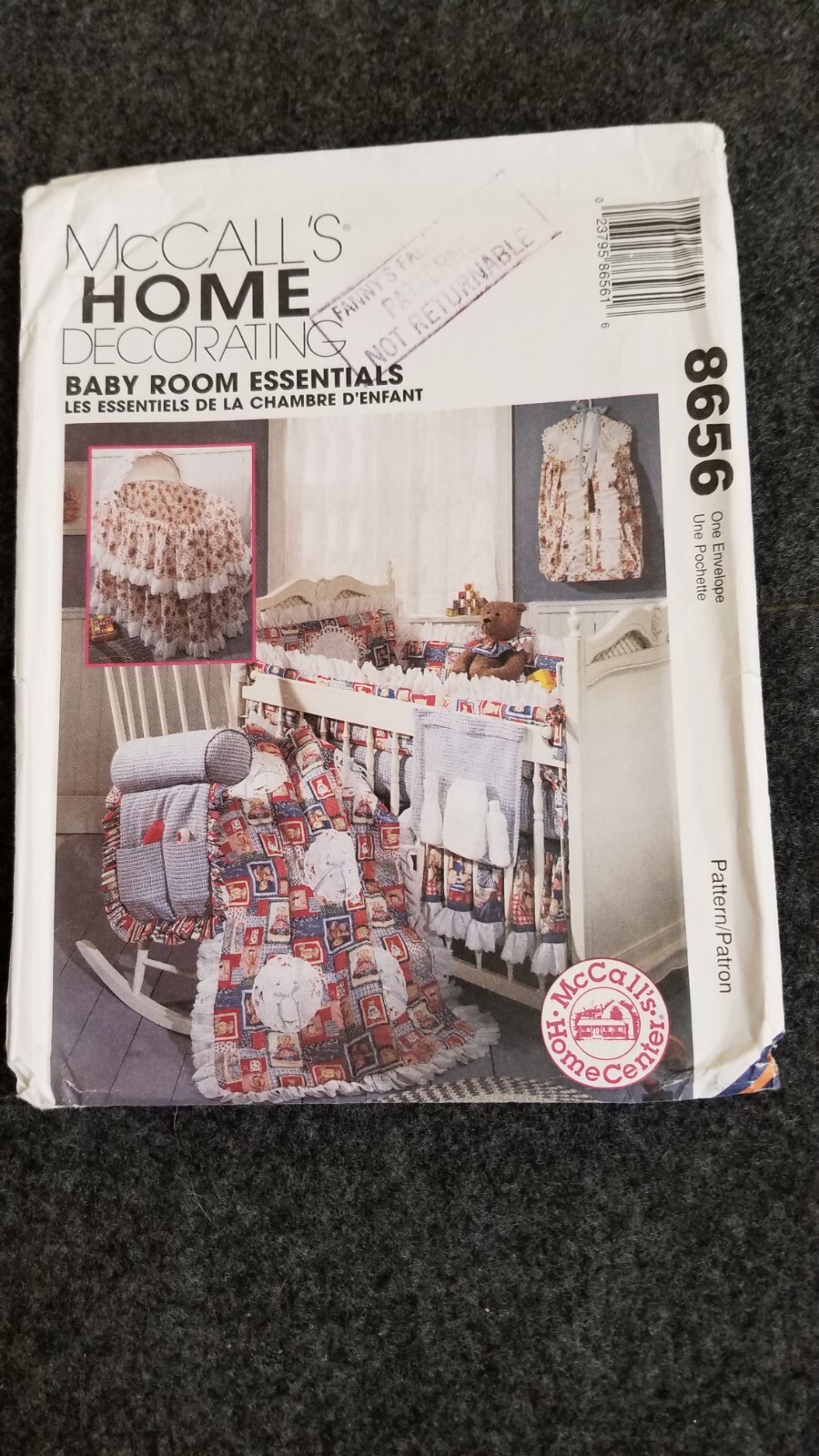 McCALL'S 8656 BABY ROOM ESSENTIALS Vintage Sewing Pattern Home Decor UNCUT