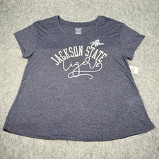 Jackson State Tigers Women's T-Shirt Blue/Gray Size Large 12-14 New