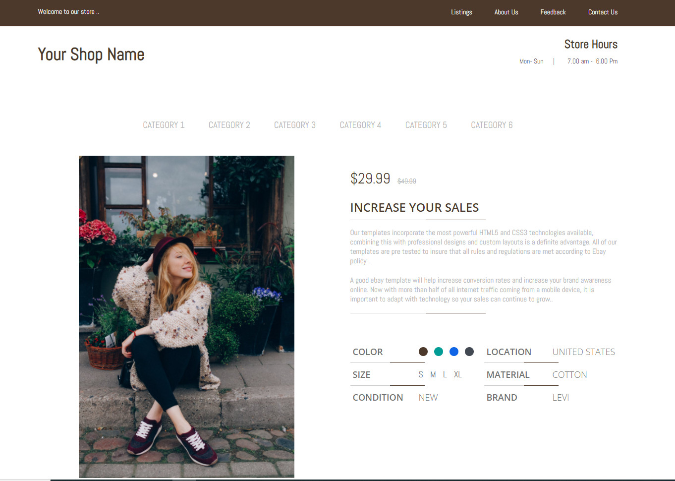 MAROON | Mobile Responsive eBay Listing Template 2024 | HTTPS Secured Compliant