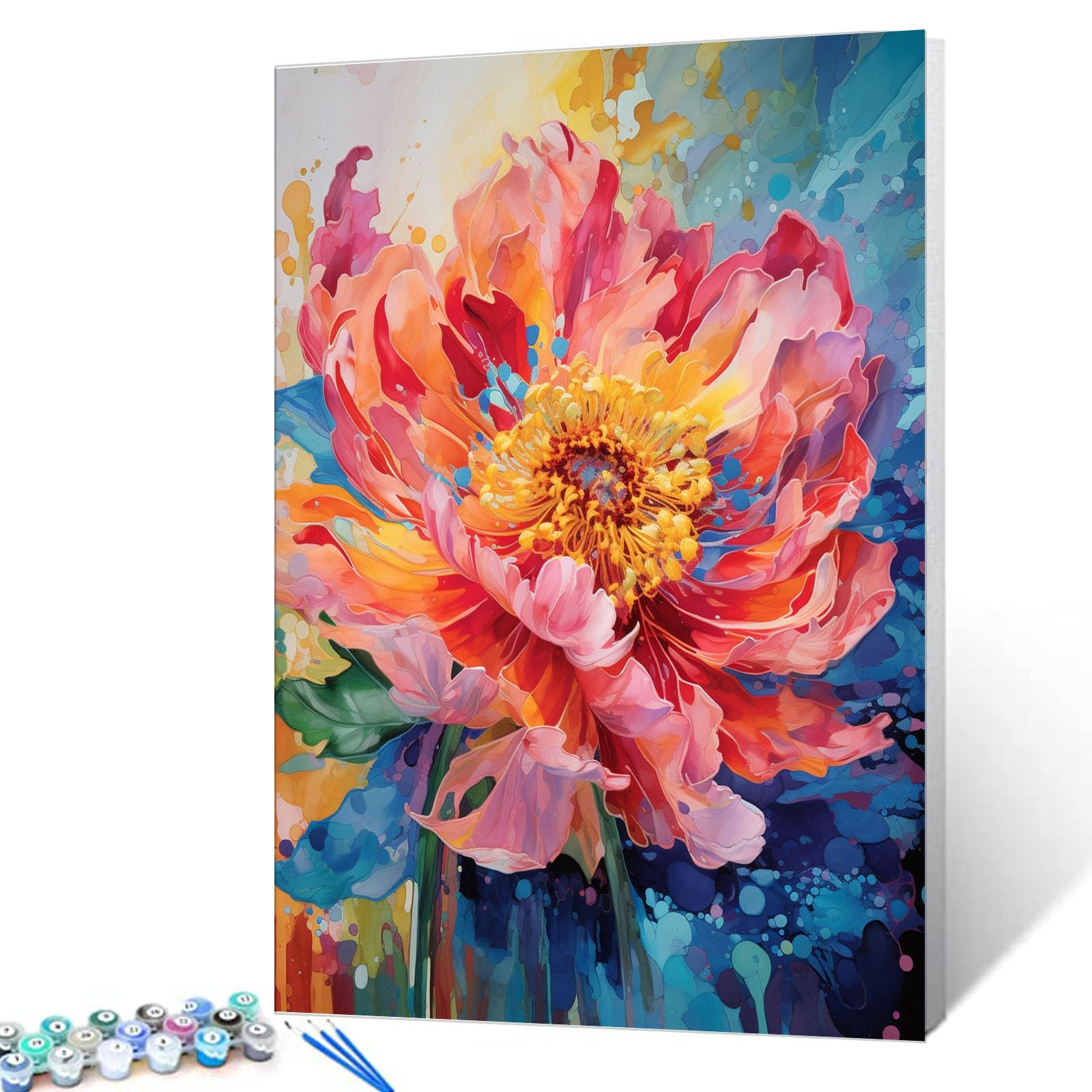 Beautiful Blossom Floral Paint By Numbers Kit DIY Flower Oil Art No Frame