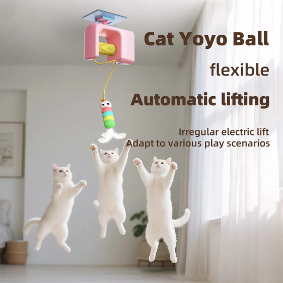 Cat Toys Electric Smart Hanging Door Jumping Yo-yo Pink & Blue Colour to Choose