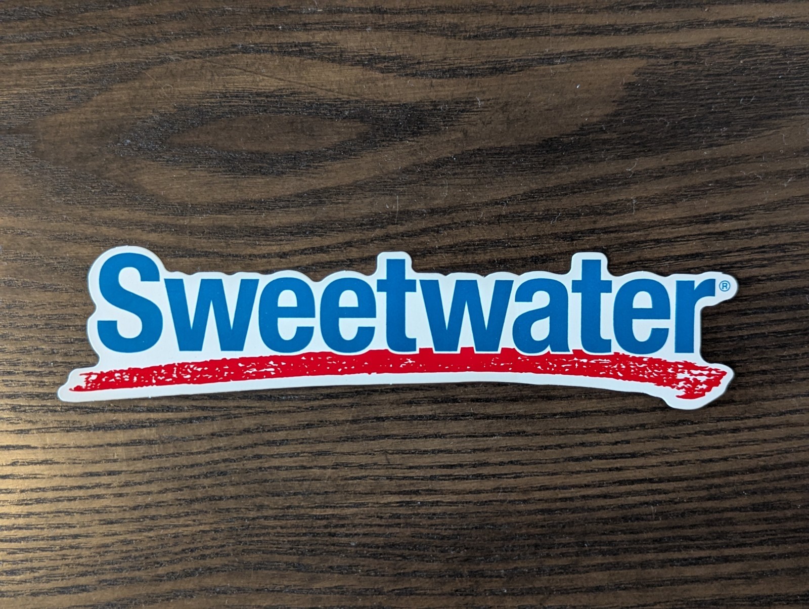 Sweetwater Logo Sticker Decal Music New 1.5" x 7"  Die Cut Blue Red White Guitar