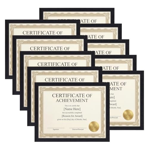  8.5 x 11 Picture Frame Set of 10, Black 8.5 by 11 Photo Frames 8.5x11-10 Pack