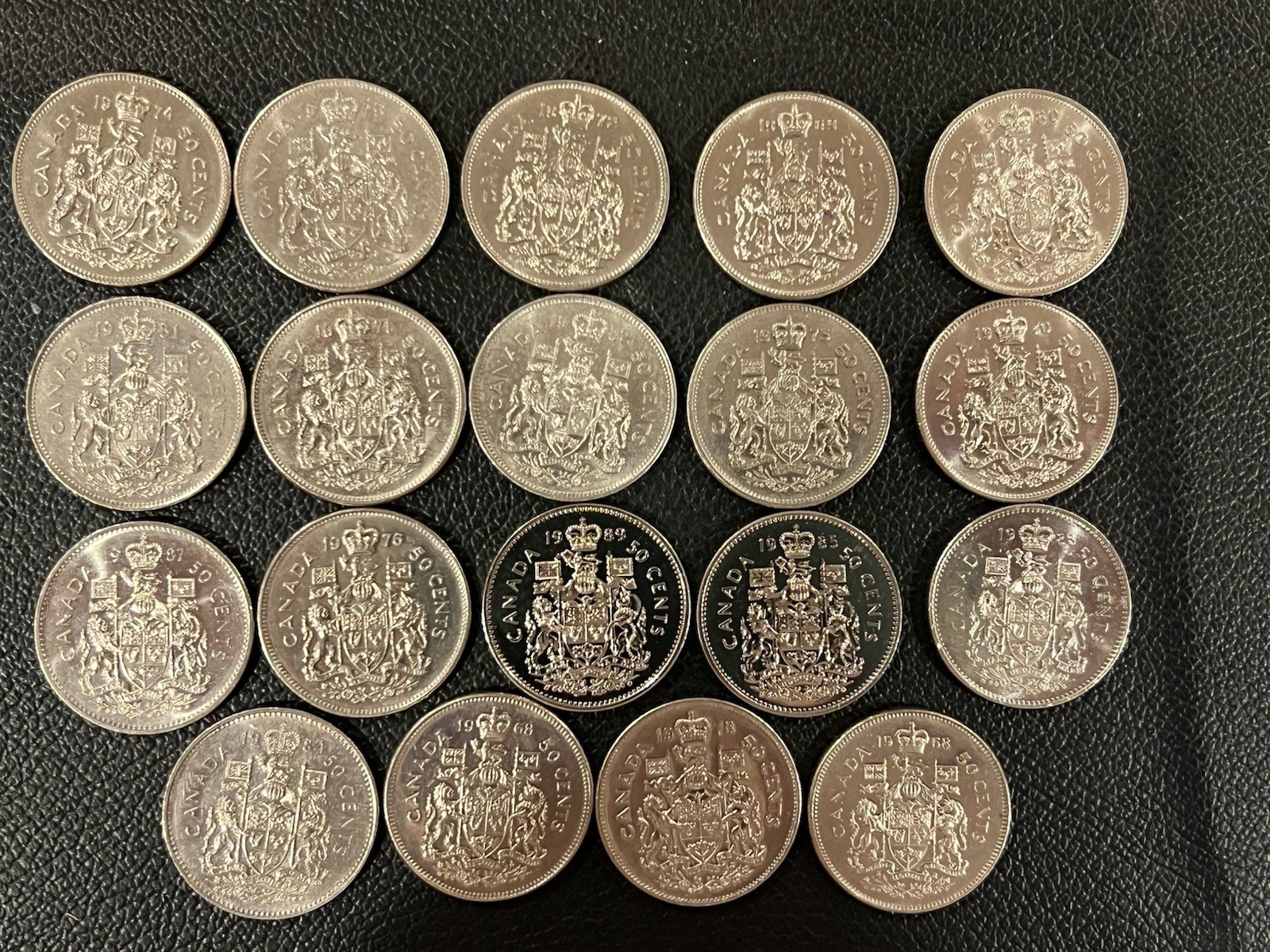 Lot of 19 Canada Half Dollars Mixed Dates No Silver