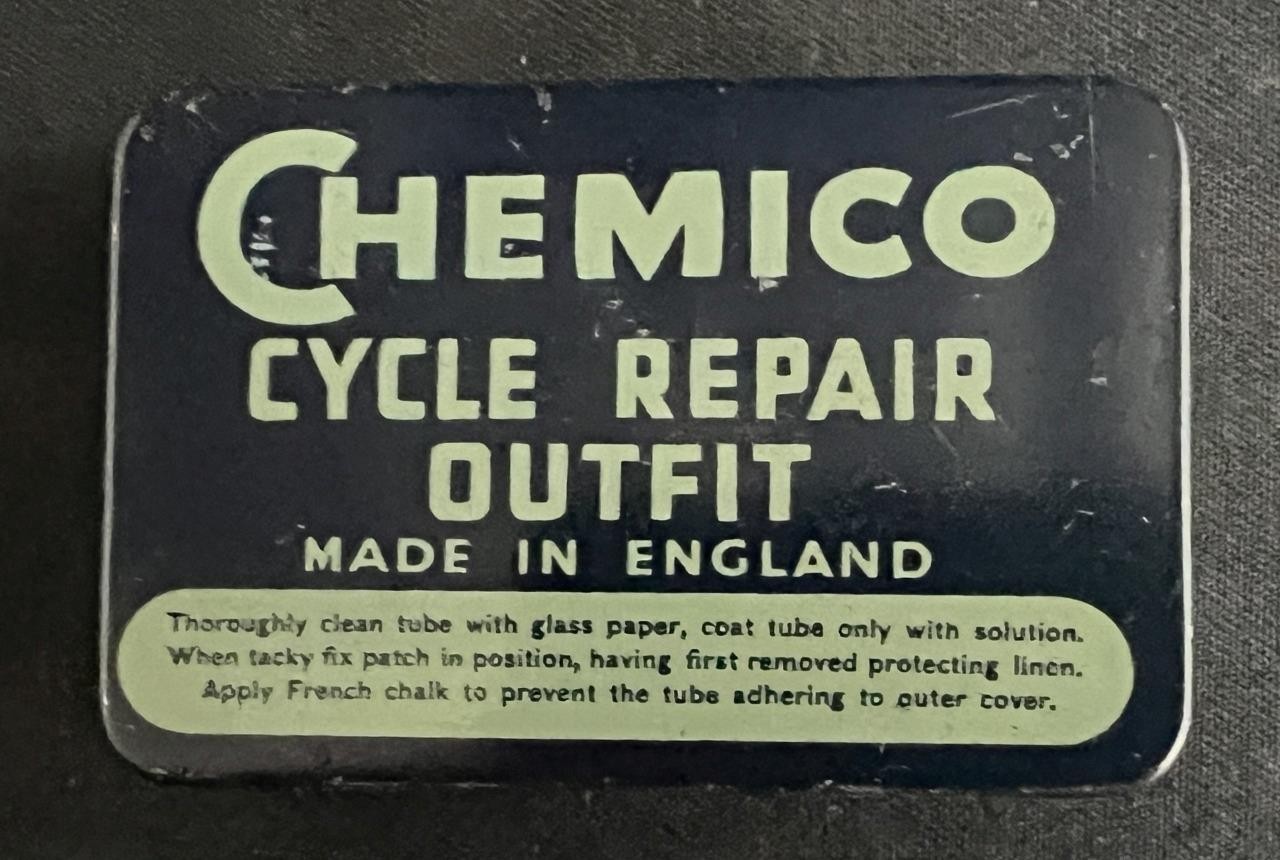 CHEMICO VINTAGE PUNCTURE REPAIR OUTFIT CYCLE TUBE PATCH BICYCLE TYRE DISPLAY TIN