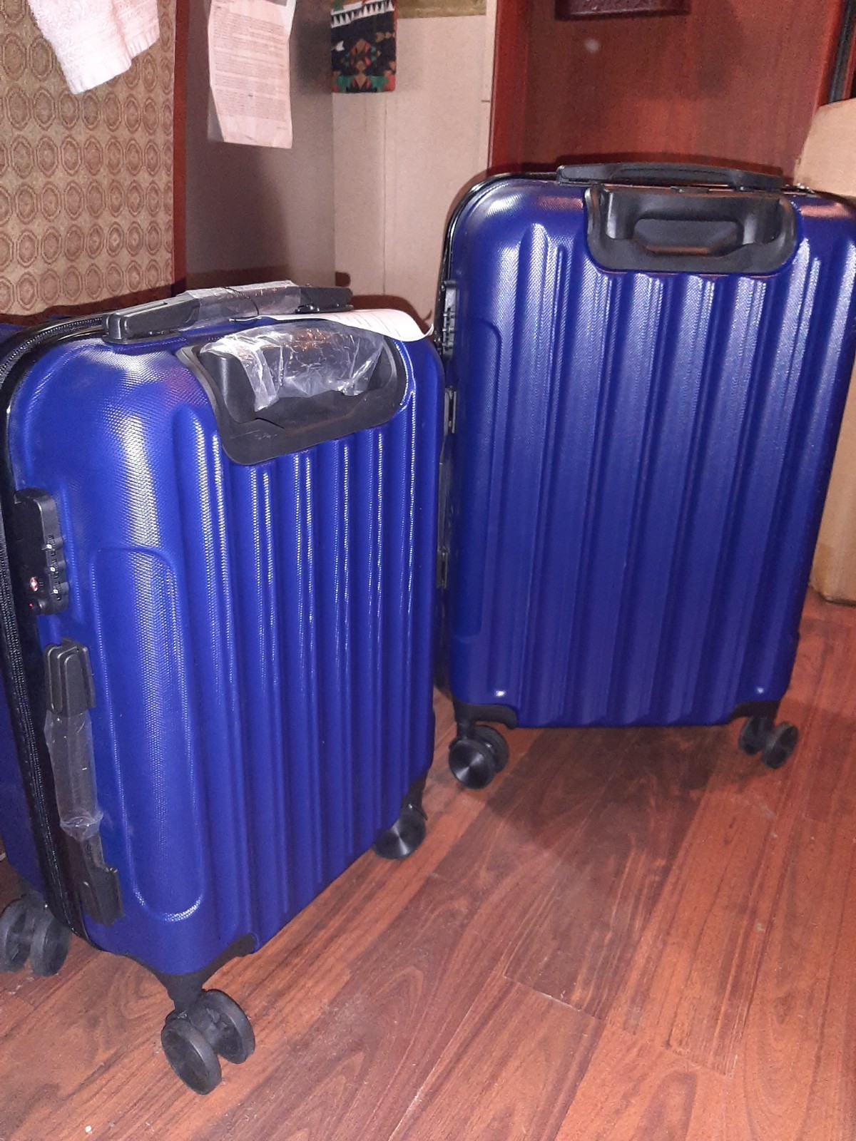 2pc ABS Hardshell Luggage Set with TSA Lock Blue Lightweight 20 & 24