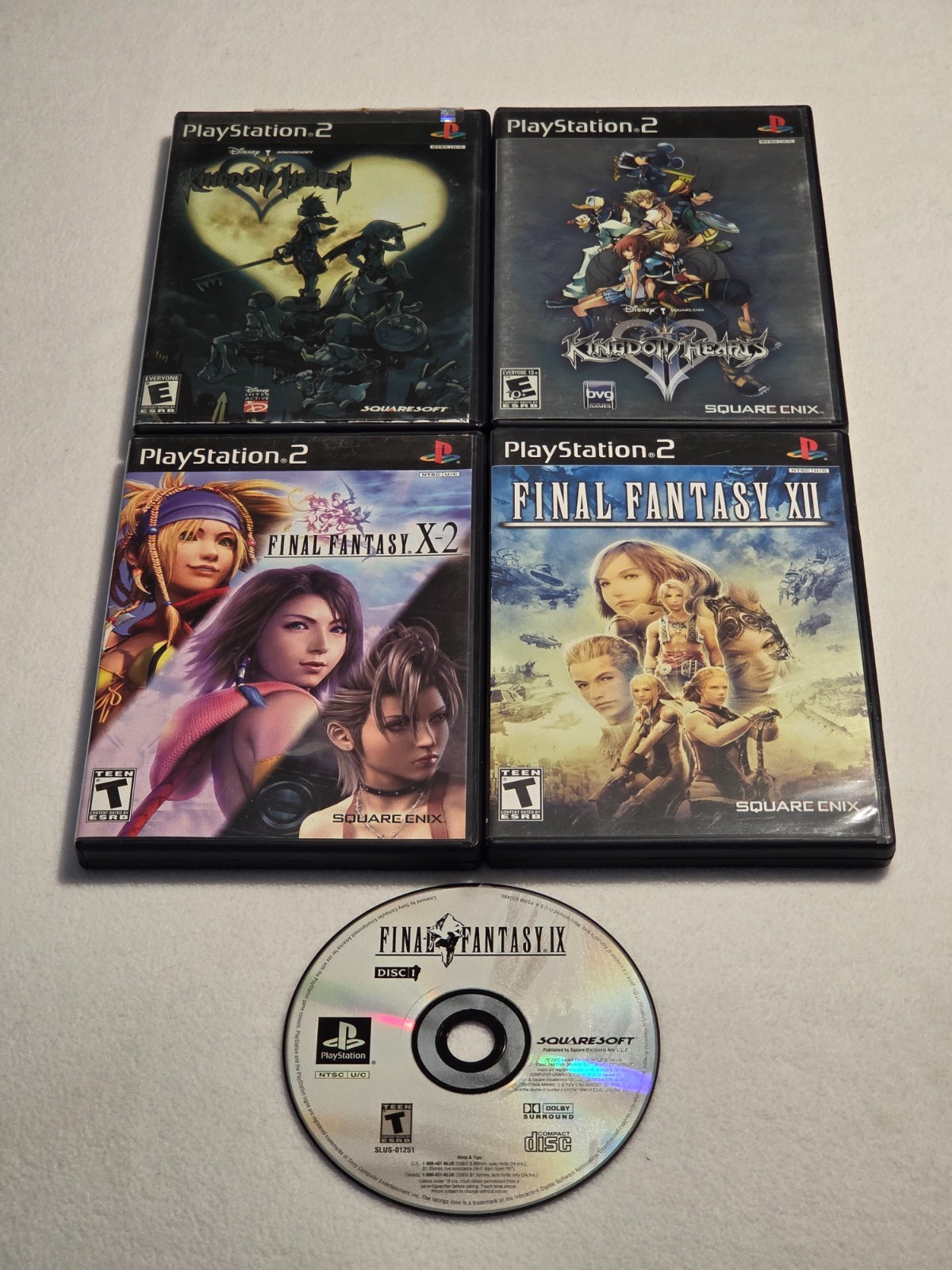 Final Fantasy X-2 XII IX Kingdom Hearts I II lot CIB Sony PlayStation 2 PS2 RPG