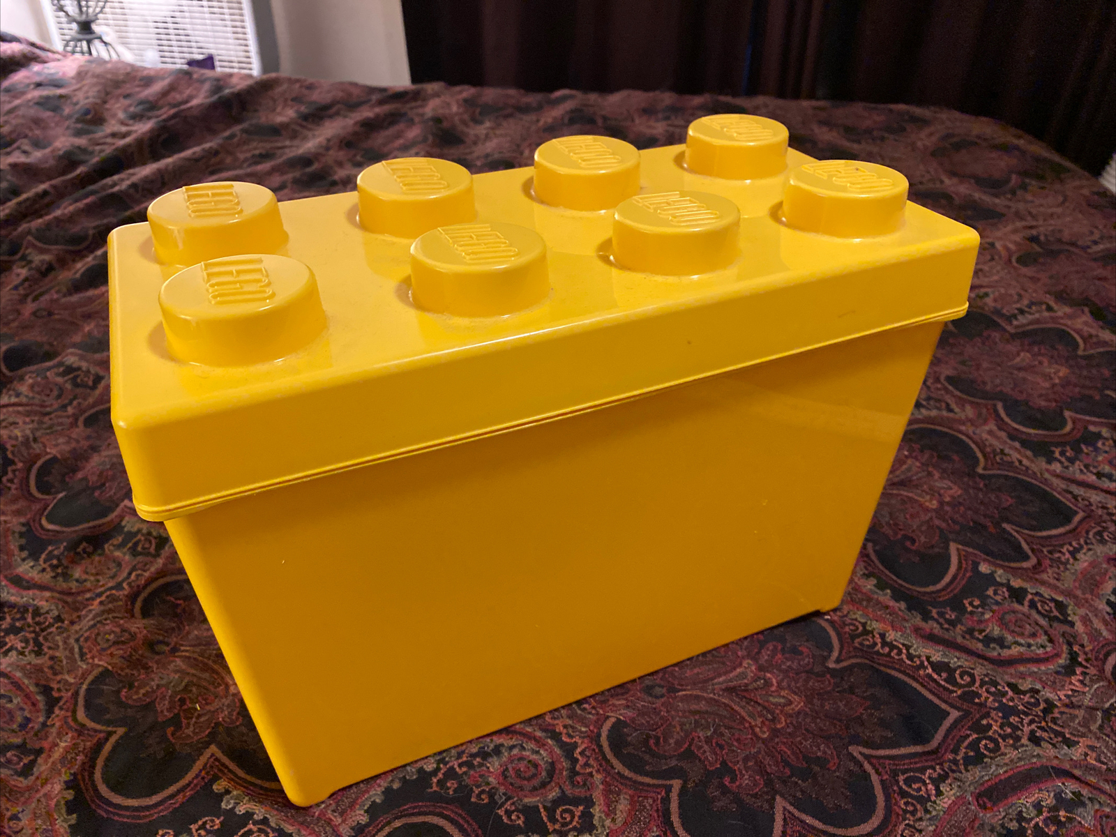 LEGO Storage Brick Case 8 Stud Large Yellow Container Plastic EMPTY 14x9 Tall