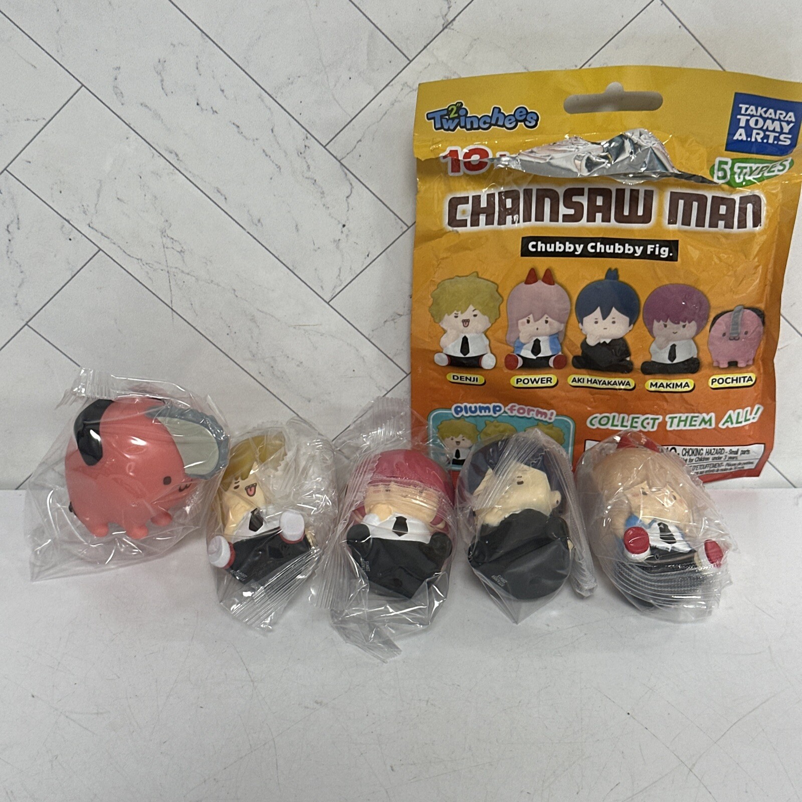 Chainsaw Man Chubby Chubby Figure 2" Twinchees Takara Tomy Complete Set of 5