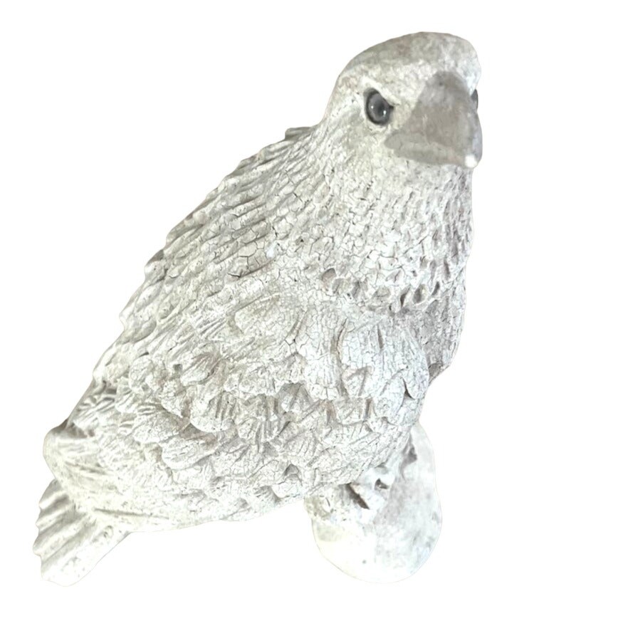 Vtg Hawk Falcon Bird Paperweight Garden Statue 8" Tall Soapstone White Figurine