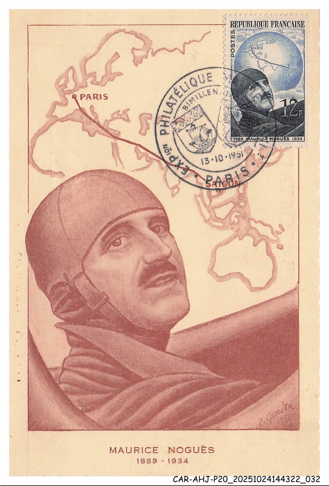 CAR-AHJP20-0969-CARD-MAXIMUM - Maurice Noguès - 1951