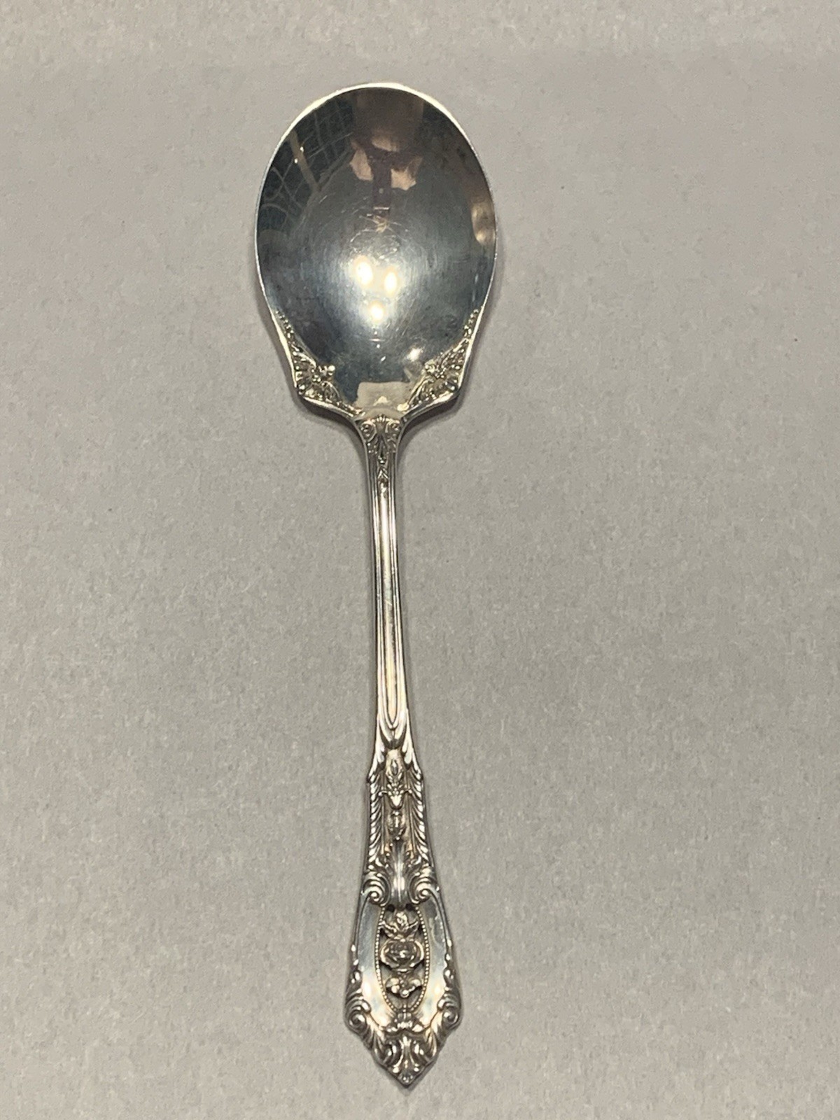 Rose Point Sterling Silver Sugar Shell Spoon by Wallace